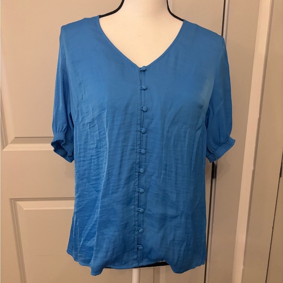 Banana Republic Blue button down blouse size M - Picture 1 of 10